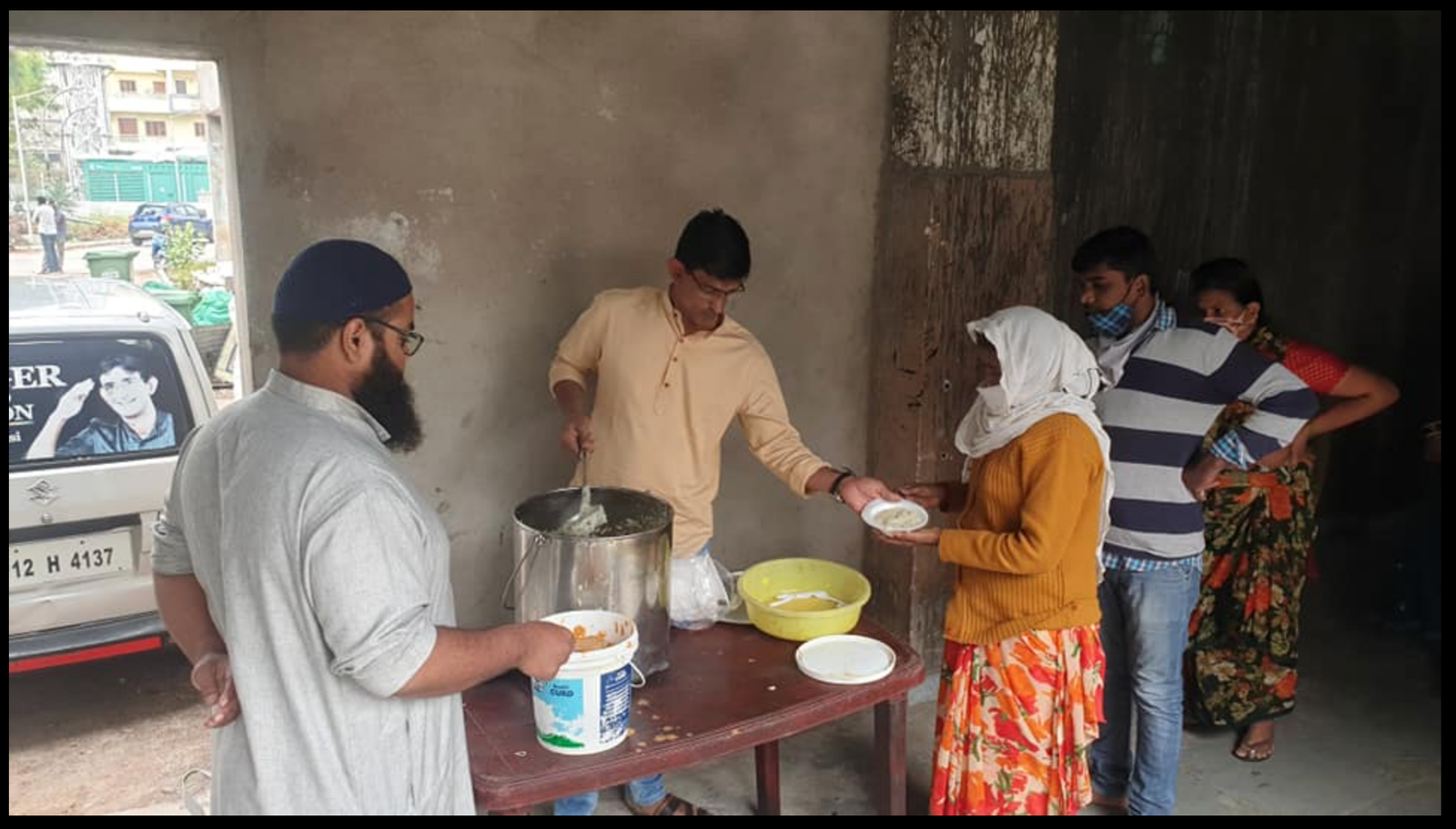 Free breakfast distribution at Malakpet
