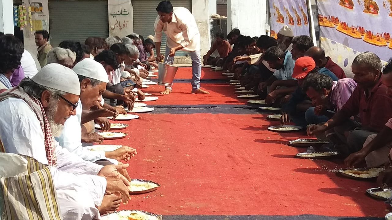 Daily meal distribution for poor and homeless people in Chanchalguda
